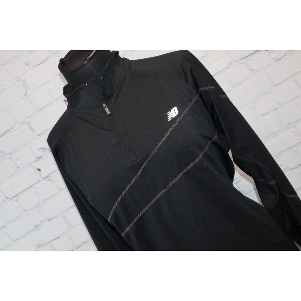 New Balance 1/4 Zip Pullover Shirt Womens XL Black Long Sleeve Gym Workout